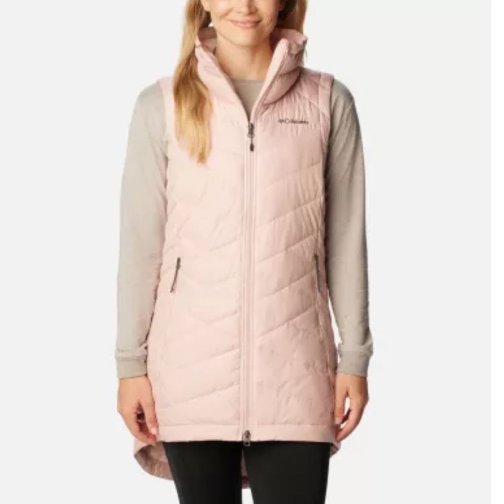 EXCELLENT CONDITION WOMEN’S COLUMBIA OMNI-HEAT HEAVENLY LONG VEST Large